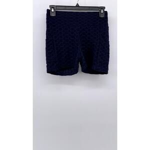 XJBOOST Women's Navy Honeycomb Textured Cinched Shorts SZ S/M